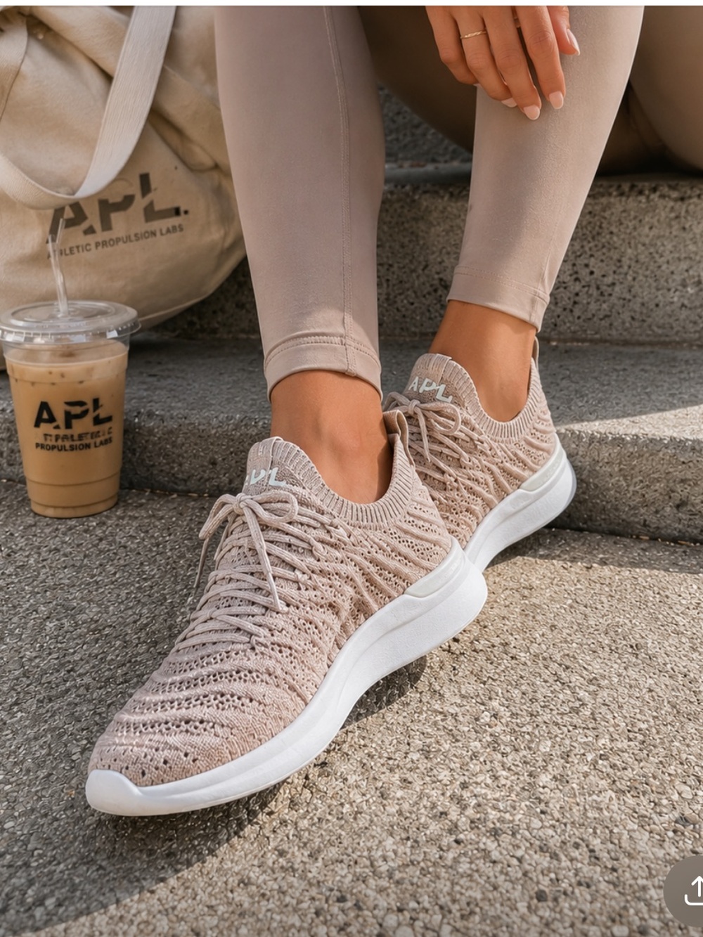 APL Techloom Women's Knit Sneakers - Nude Sz 8 price firm